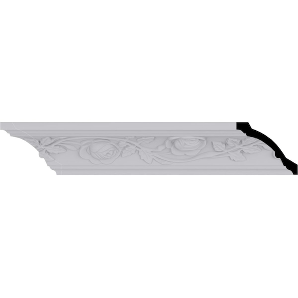 Ekena Millwork 3 1/4"H x 3 3/4"P x 5"F x 94 1/2"L Bulwark Rose Crown Moulding MLD03X03X05BU - main